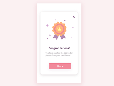 Success medal app card design illustration medal success message ui