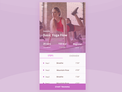 Yoga Training App app design detail page fitness ui workout yoga