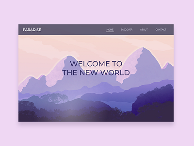 Landscape Landing page design illustration landing page landscape mountain ui web