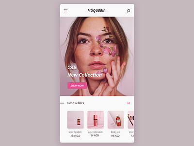 cosmetic app concept app branding card cosmetic design detail page ecommerce flower makeup online shopping ui