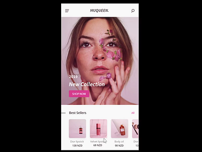 Makeup app interaction animation app autoanimate branding cosmetic design detail page ecommerce interaction makeup online shopping ui