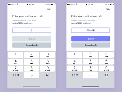 verify code page app design detail page ui verify code