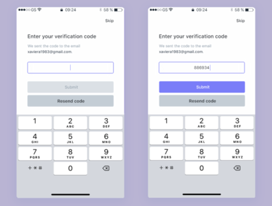 verify code page by Chloe Wu on Dribbble