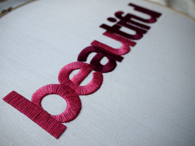More embroidered type beautiful collaboration embroidered embroidery tactile typography