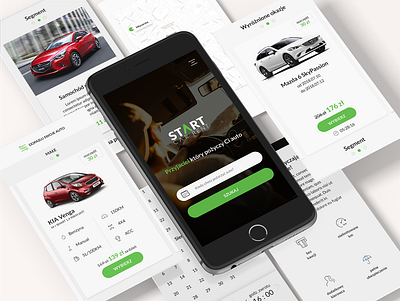 StartCarRent brand car rental app ui uiux