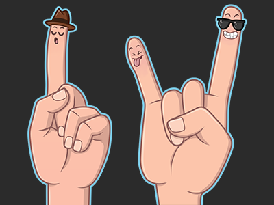 Finger Talks hands cartoon emotion finger fingers funny hand mood talk