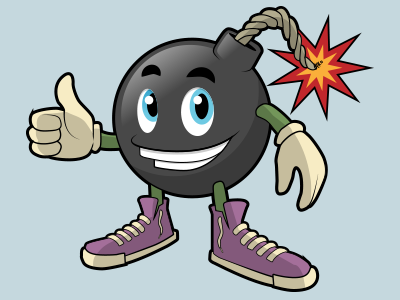 SpielBombe bomb cartoon character design fun game mascot