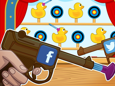 Did social media turn you into a sitting duck? cartoon duck funny guns media shot social