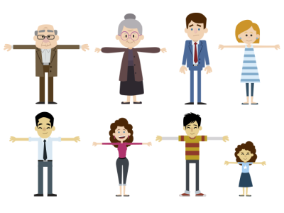 Flat design characters