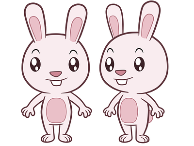 Salonbunny bunny cartoon character chibi cute design kawaii pink rabbit