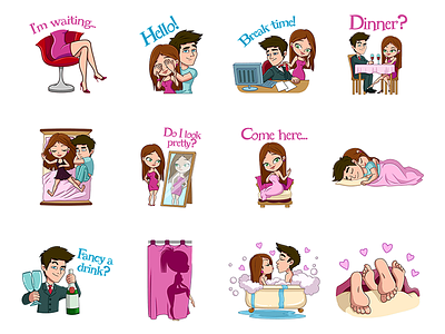 16 reasons to love cartoon couple digital sticker emoji emojis emoticon line love messenger stickers valentines viber