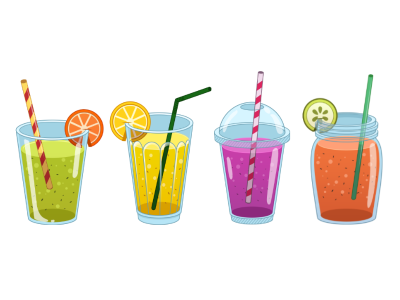 Summer Drinks bar booze cartoon cup drinks glass infographic juice summer vector