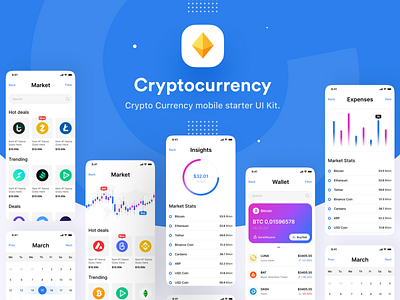 Crypto Trading & Wallet App | Crypto UI Kit 😱 3d application banking app bitcoins blue coins crypto crypto wallet cryptocurrency application ethereum financial fintech app invest mobile money stock trading app trending uiux wallet app