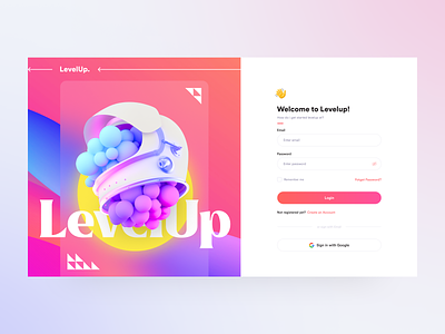 Login & Signup | Dashboard 3d clean design create account dashboard landing page login login form login ui minimal modern saas signup spilt page trend uiux