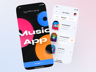 Music player app UI