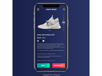 Nike Shoe App branding clean design illustration illustrator ios minimal mobile photoshop typography ui ux vector web web design website