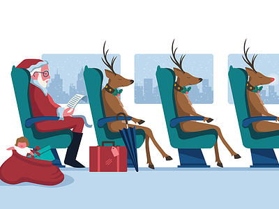 Santa Train christmas holiday reindeer santa sled train travel