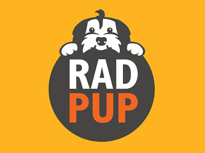 Rad Pup Logo animal logo cool dog dog logo orange logo pet company pet logo rad logo