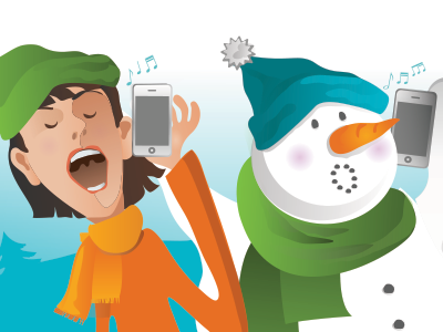 Snowman Chatter illustration web design