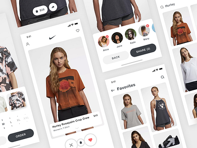 Tinder Nike Store app ui