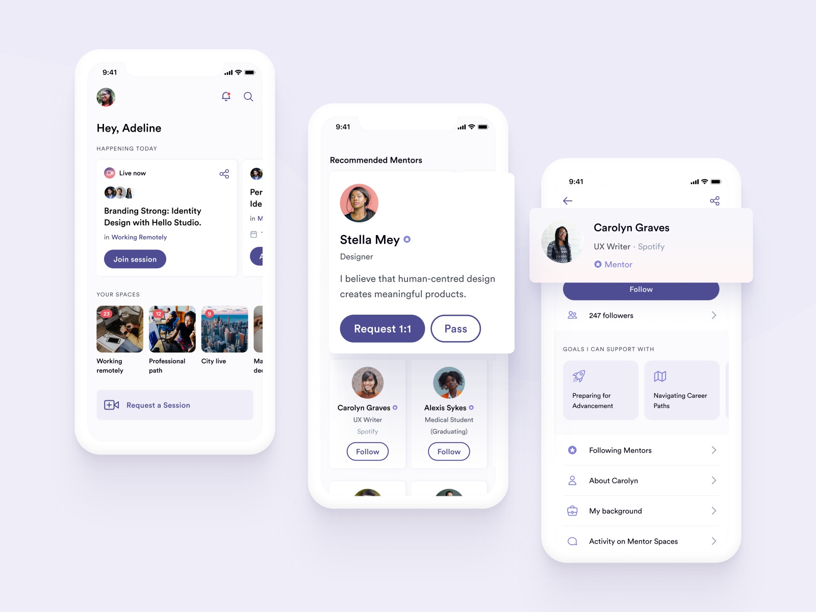 Mentor Spaces — Mentorship and Community App by Irene Utrilla for Z1 on ...