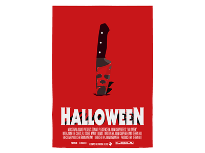Halloween (1978) - Olly Moss Style (simplified) adobe illustrator digital art halloween movie movie art movie poster olly moss print