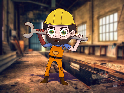 Tool Head cartoon coffeescartoon spanner workshop