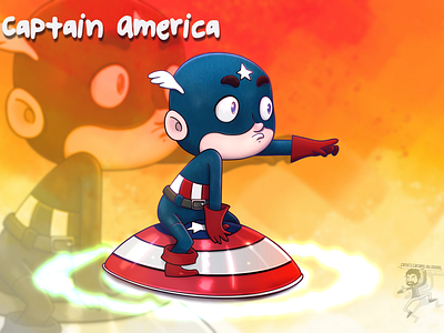 Captain America cartoon coffeescartoon cute fanart hero marveljuly