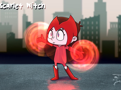 Scarlet Witch cartoon character coffeescartoon fanart marvel scarletwitch