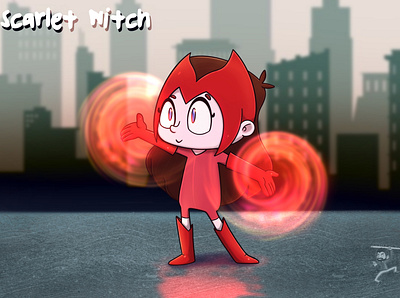 Scarlet Witch cartoon character coffeescartoon fanart marvel scarletwitch