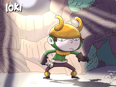 Little Loki cartoon coffeescartoon fanart illustration loki