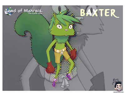 Baxter the Squirrel Fighter cartoon character coffeescartoon illustration mahracs squirrel