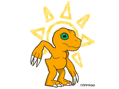 Agumon agumon coffeescartoons digimon fanart