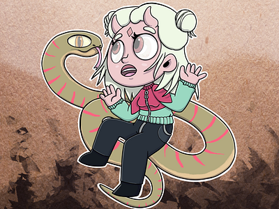 Snake Girl cartoon coffeescartoons cute girl snake