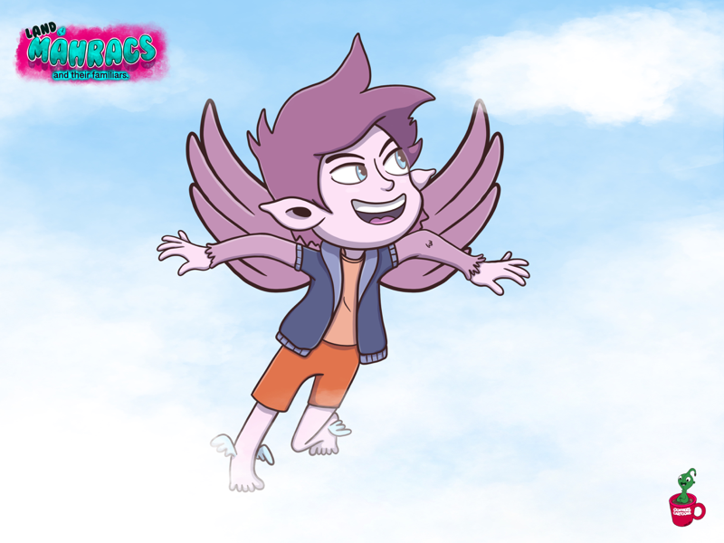 Niké cute wings god goddess cartoon coffeescartoon