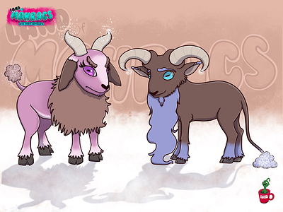 Bilazier And Flakey. blizzard coffeescartoon goats mahracs snow