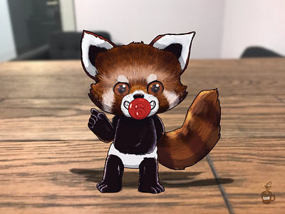 Baby Red Panda animal cartoon coffeescartoon cute panda redpanda