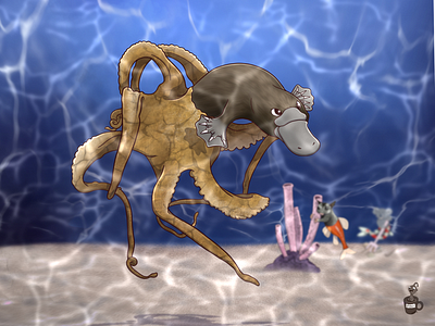 Octopus mermaid coffeescartoon mermaid octopus platypus