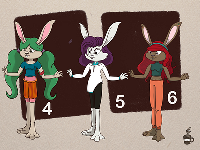 Taz Sandoval 2 bunny character coffeescartoon cute vote