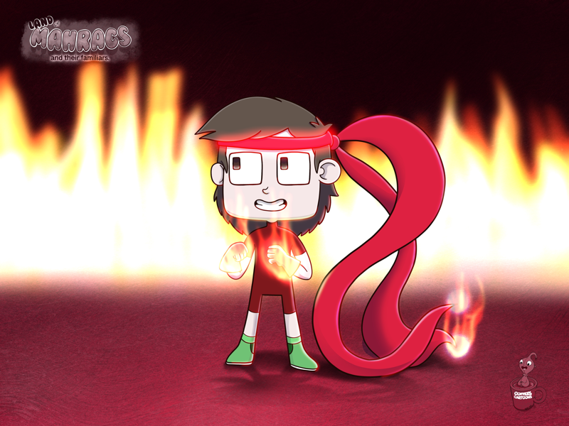 Gunner Vass the fierce little fighter. fire red fighter gunner cartoon coffeescartoon