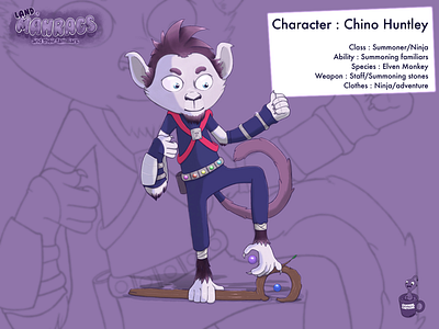 Chino Huntley coffeescartoon familiar monkey ninja staff summoner