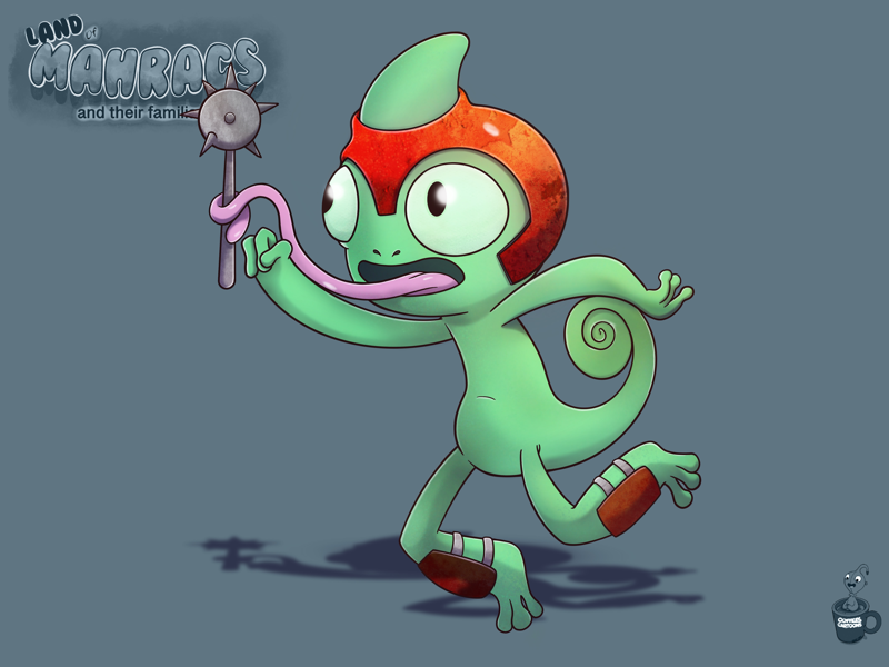 Bow the morningstar chameleon tongues morningstar chameleon characters cartoon coffeescartoon