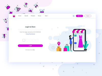 Login page design fields form home page illustration landing page login login form login page shopping app sign in sign in form sign in page signup store app ui vector web website