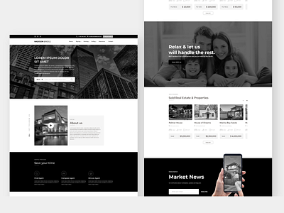 Property Website Wireframe design ui ui ux design ux web web ui design wireframe