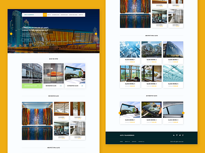 Glass Company Landing Page Design app design homepage design landing page design ui ui ux design ux web web ui design webpage design website design