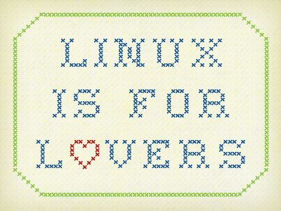 Linux is for Lovers cross stitch home sweet home linux