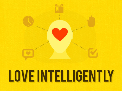 Love intelligently bebas head heart illustration love yellow