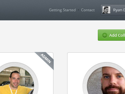 Collaborators admin circles header new button users