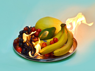 Burning Fruits Still life