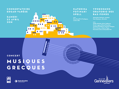 Concert Grecque design illustration poster poster art typography vector